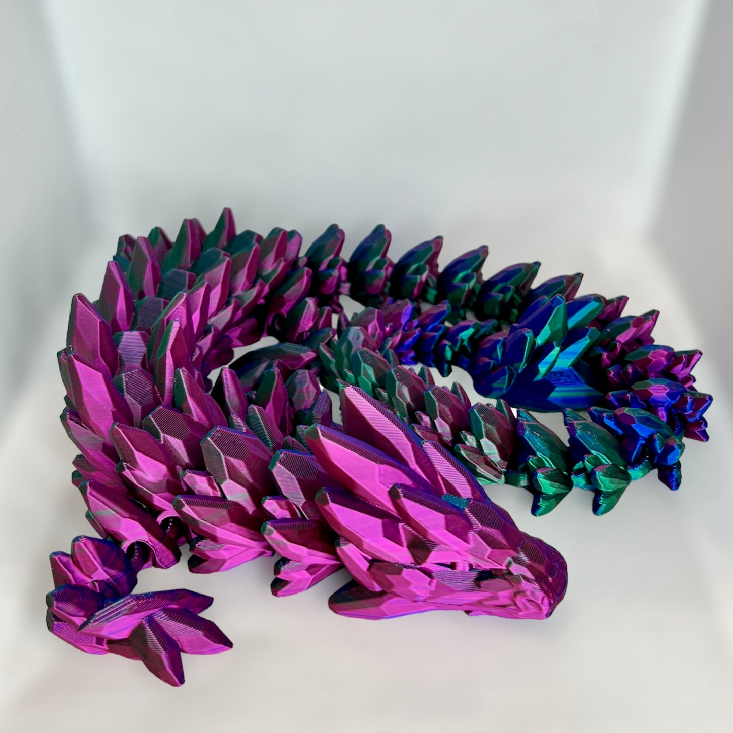 Articulated Gemstone Dragon, Fidget Toy, Desk Stress Toy, Dragon Decoration 3D Printed, Cinderwing3D, Rainbow colors available!!