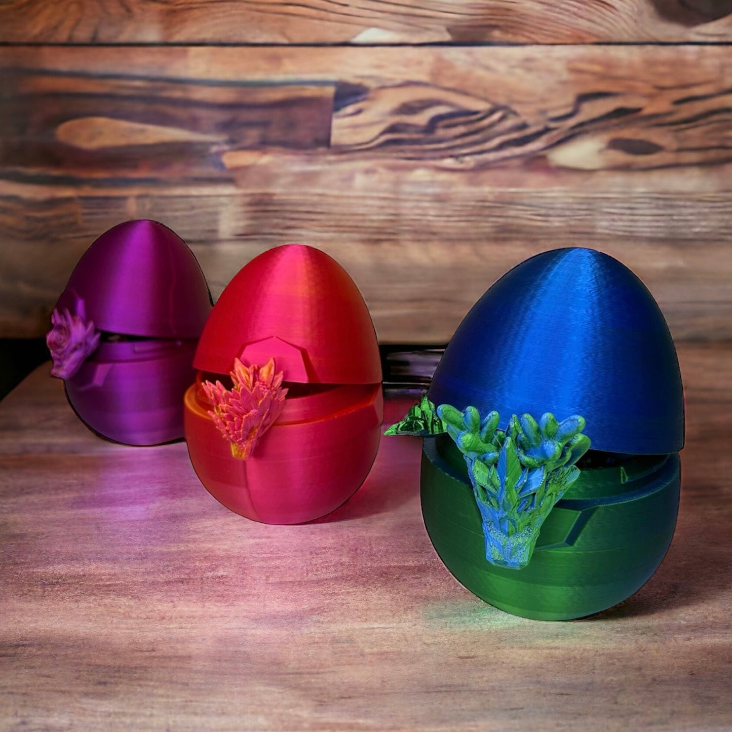 Modern Dragon Egg, Medium Dragon, 3D Printed Articulated Figurine, Rainbow Colors Available statues & figurines Lover