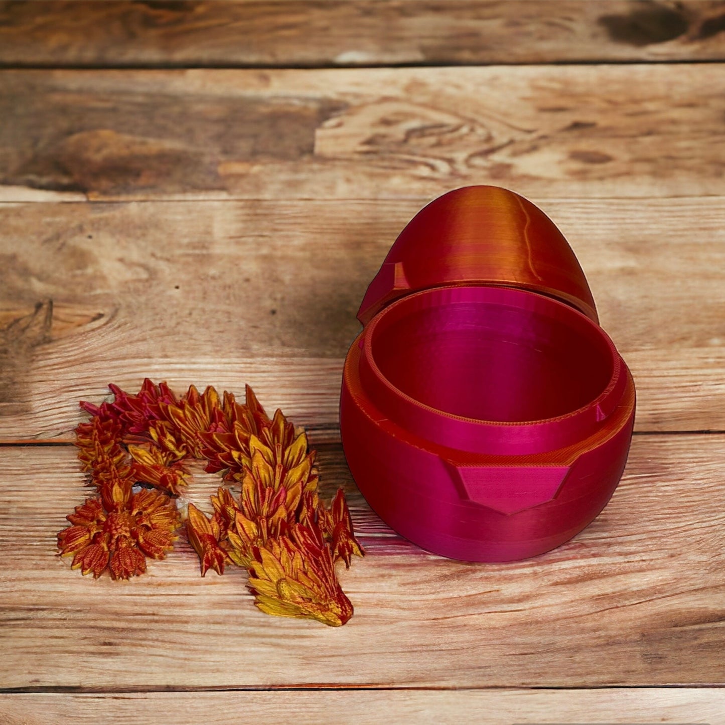 Modern Dragon Egg, Medium Dragon, 3D Printed Articulated Figurine, Rainbow Colors Available statues & figurines Lover