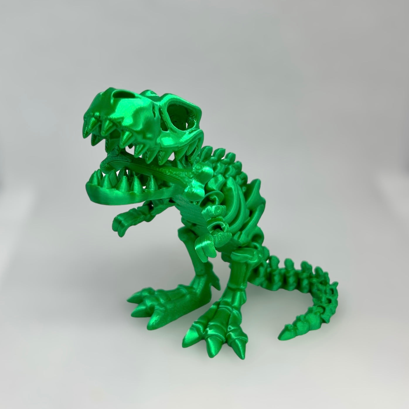 Fun T-Rex Fidget Toy - 3D Printed Desk Decoration, Articulated Tyrannosaurus rex Skeleton