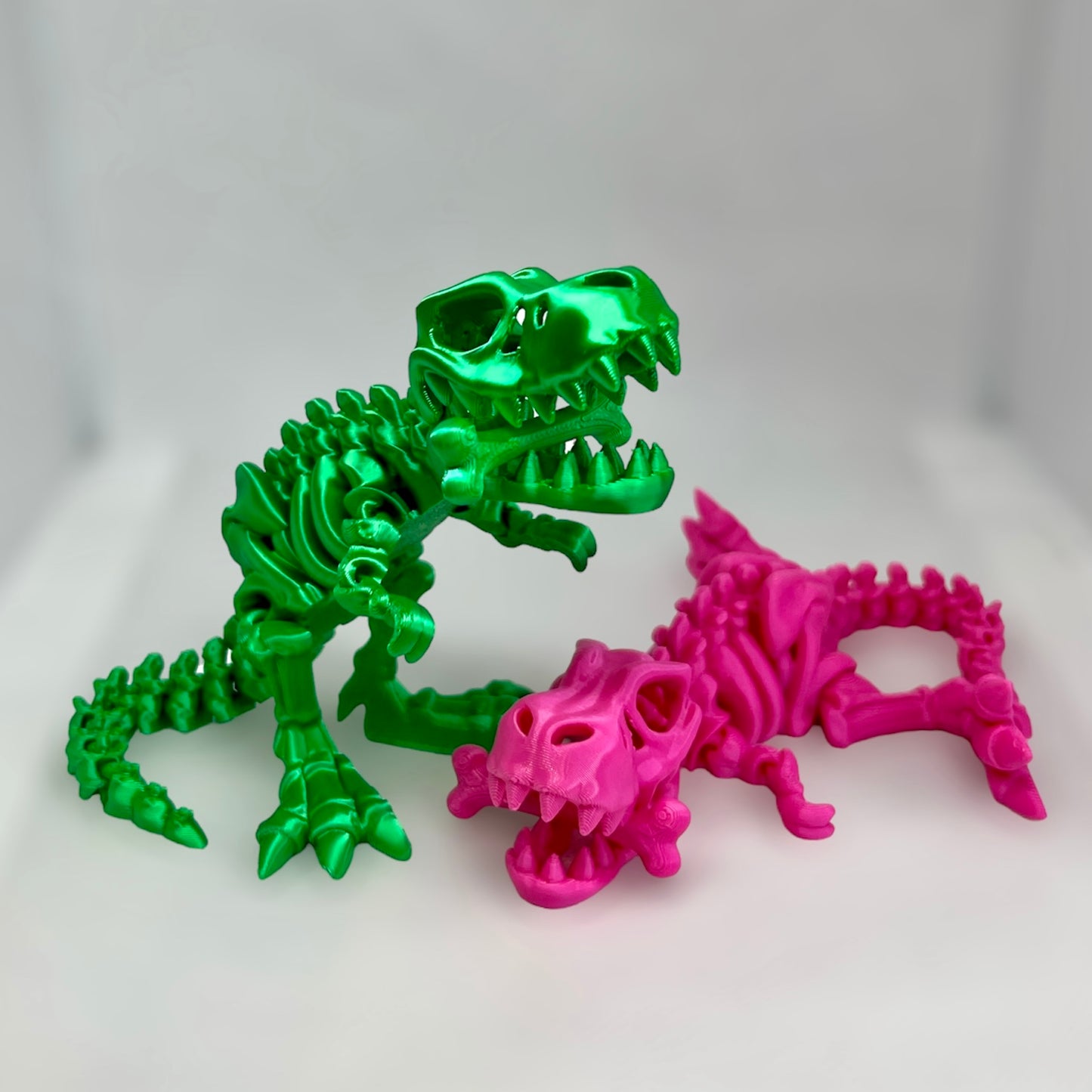 Fun T-Rex Fidget Toy - 3D Printed Desk Decoration, Articulated Tyrannosaurus rex Skeleton