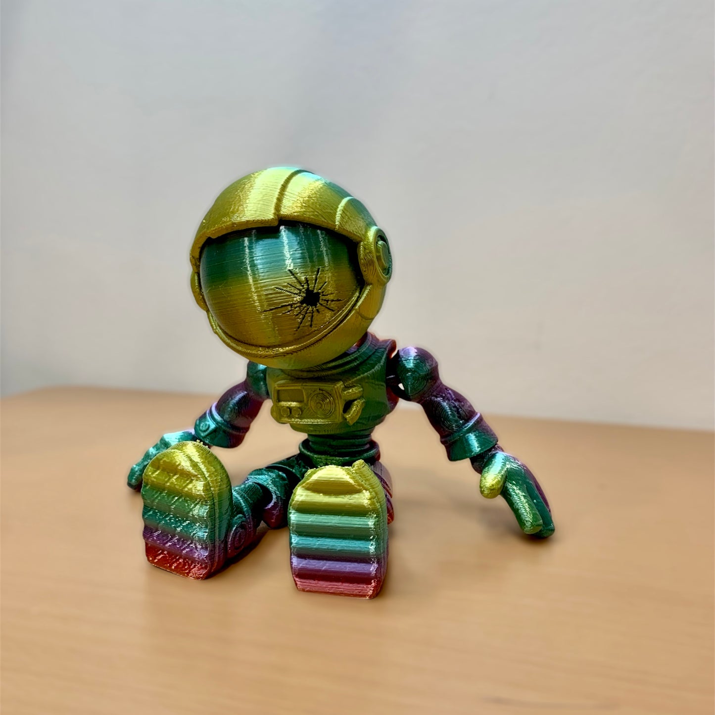 Flexi 3D Printed Astronaut Skeleton | Rainbow Colors | Fun Fidget Toy | Halloween Special