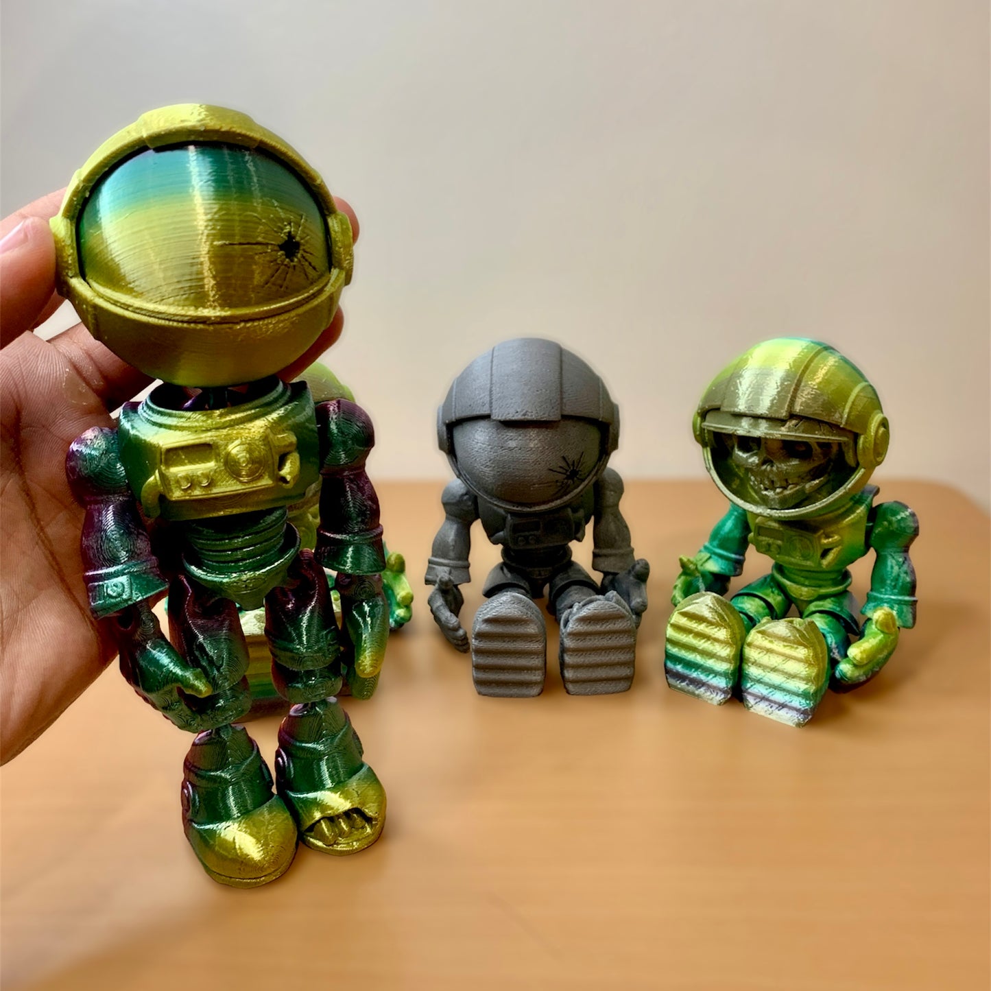 Flexi 3D Printed Astronaut Skeleton | Rainbow Colors | Fun Fidget Toy | Halloween Special