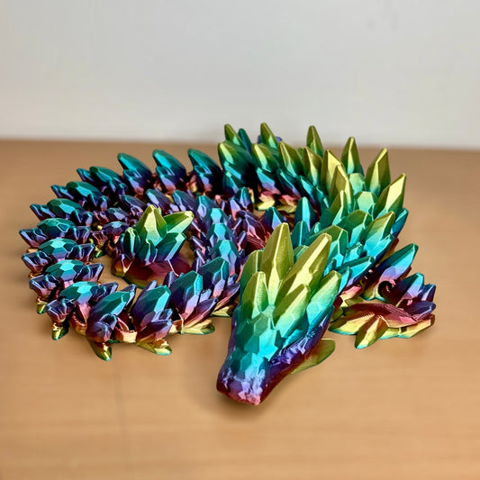 Articulated Gemstone Dragon, Fidget Toy, Desk Stress Toy, Dragon Decoration 3D Printed, Cinderwing3D, Rainbow colors available!!