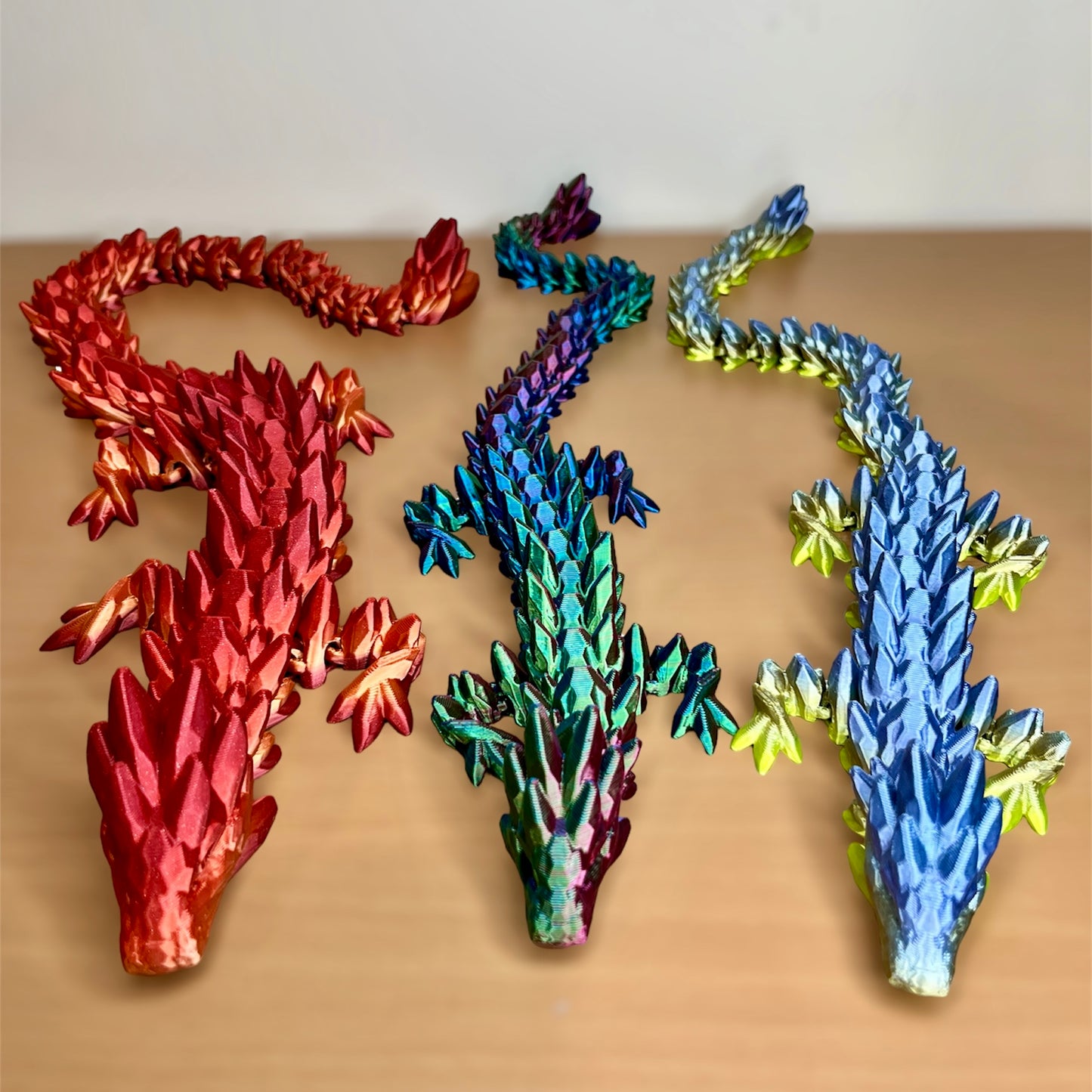 Articulated Gemstone Dragon, Fidget Toy, Desk Stress Toy, Dragon Decoration 3D Printed, Cinderwing3D, Rainbow colors available!!