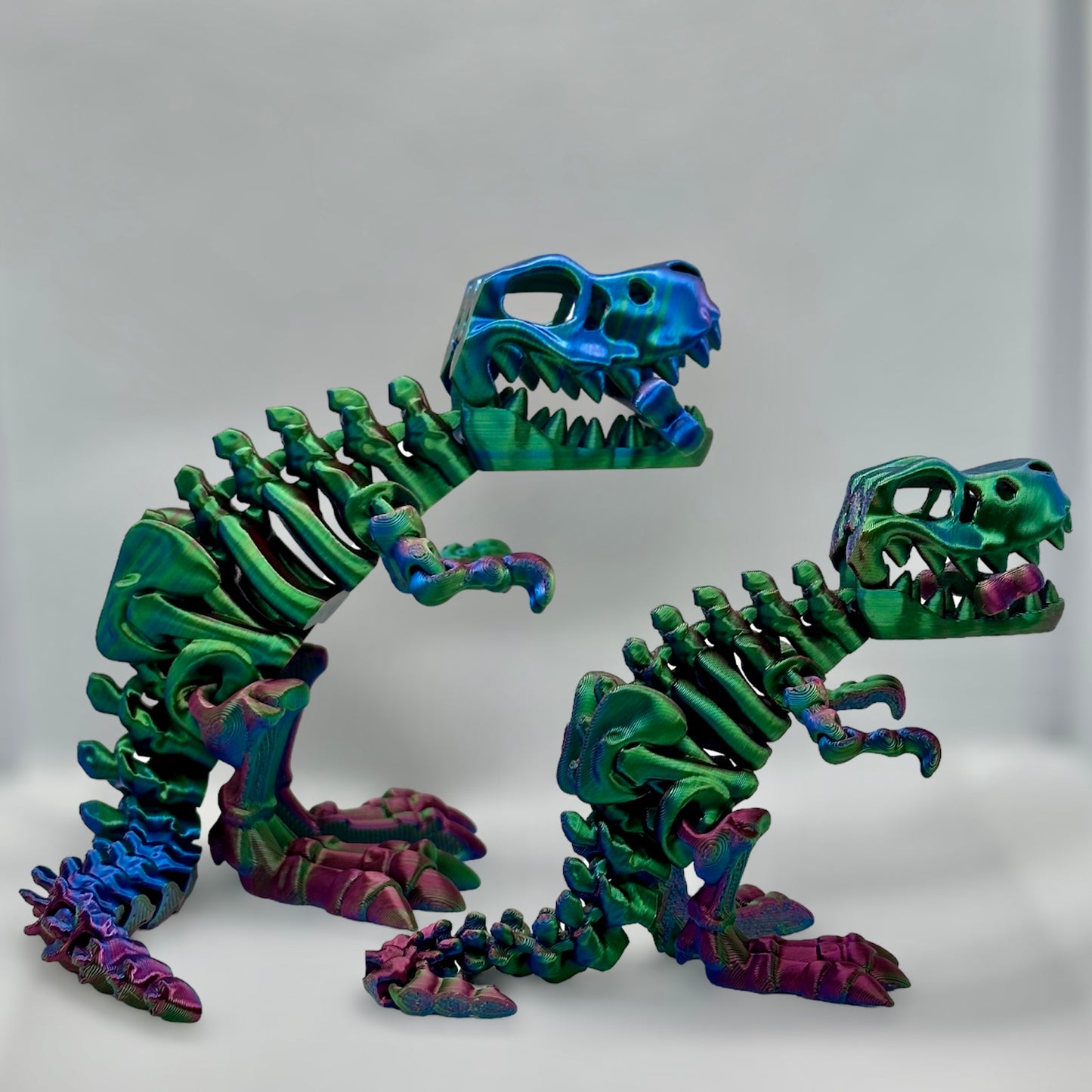 Fun T-Rex Fidget Toy - 3D Printed Desk Decoration, Articulated Tyrannosaurus rex Skeleton